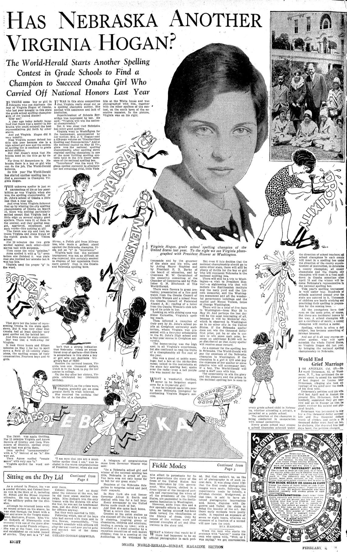 1930 spelling bee ad